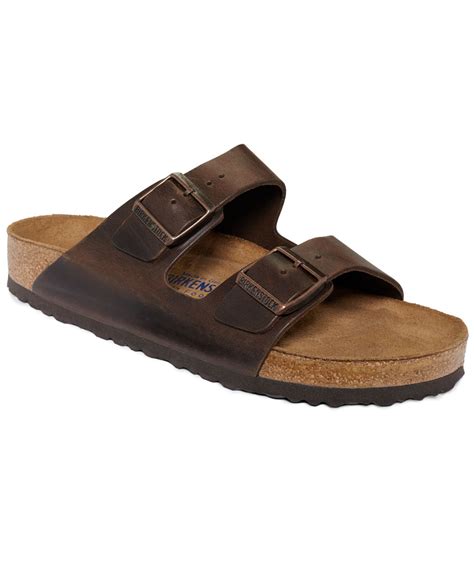 Birkenstock Men's Arizona Leather Sandals in Brown for Men (Brown ...