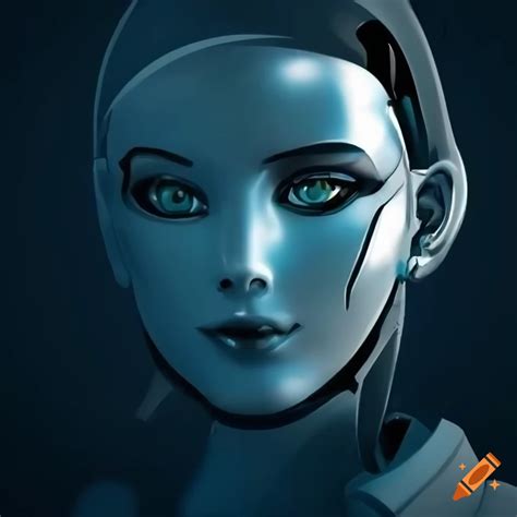 Artistic depiction of a beautiful robot girl on Craiyon