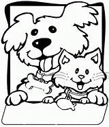 Dog And Cat Coloring Pages Printable  Templates sketch template