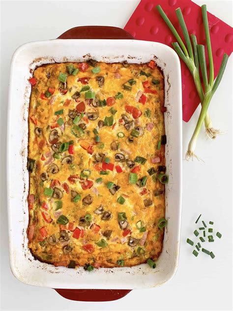 Veggie & Cheese Egg Casserole | {Dietetic Directions, Dietitian}