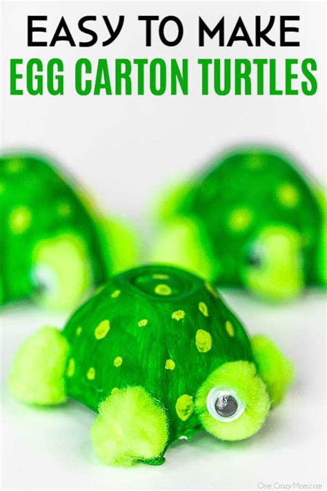 Easy Turtle Egg Carton Craft - fun egg carton crafts