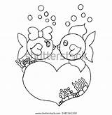 Kissing Fish Coloring Pages sketch template