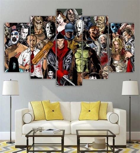 Horror Canvas Framed Decor Horror Movie Villains Collage | Etsy | Wall art canvas painting, Wall ...