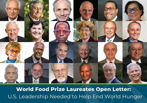 24 World Food Prize laureates urge US President to make fighting global hunger top priority ...