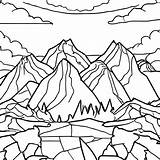 Mountain Range Coloring Page sketch template