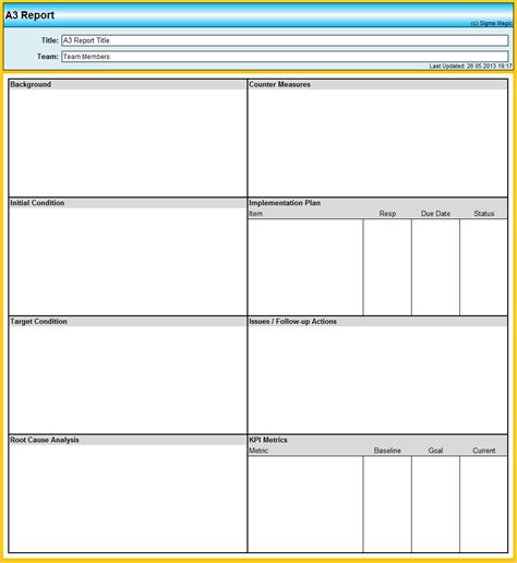 A3 Report Template Xls (2) | TEMPLATES EXAMPLE | Templates, Professional templates, Report template