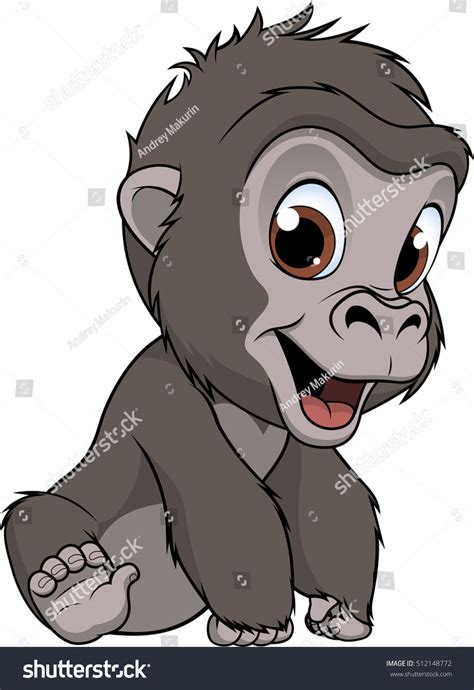 Cute Baby Gorilla Stock Vector (Royalty Free) 512148772 | Shutterstock