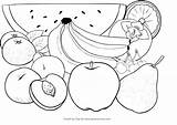 Coloring Frutas Obst Colorat Fructe Owoc Buah Buahan Planse Fruta  sketch template