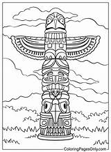 Totem Pole Coloring Printable Pages Poles Kids Drawing Designs Template  sketch template