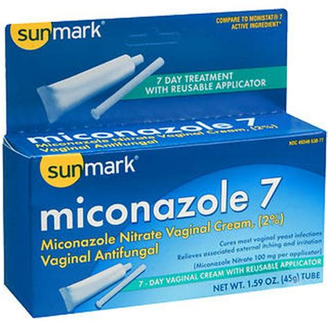 Sunmark Miconazole 7 Vaginal Cream 2%, 100 mg, 7-Day Treatment - Walmart.com - Walmart.com