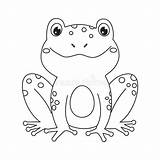 Frog For Coloring BookLine Art Design Kids Page Stock  sketch template