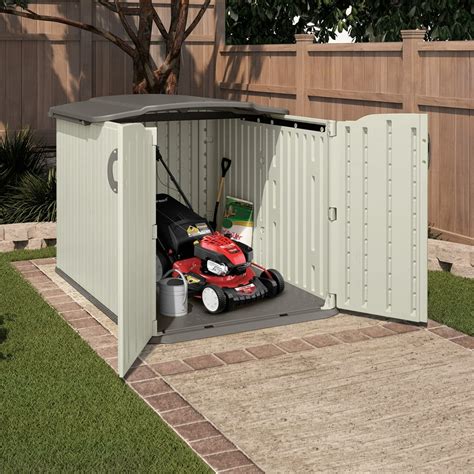 Suncast 98 cu. ft. Glidetop® Horizontal Resin Storage Shed for Backyard, Vanilla White - Walmart ...