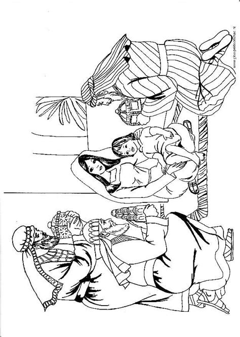 Good coloring page of wisemen before child Jesus. @ Jesus Coloring ...