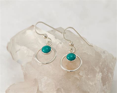 Turquoise Earrings Silver Turquoise Earrings Turquoise | Etsy