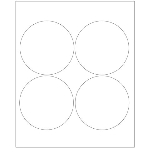 White Glossy Labels - 3.93" Circle (N 4) - Wholesale Supplies Plus