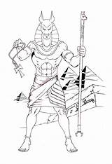 Anubis Ancient Egypt Pages Coloring sketch template