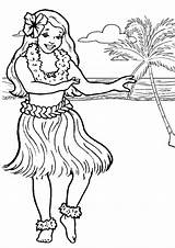 Hawaiian Hula Dancer Coloring Page  NetArt sketch template