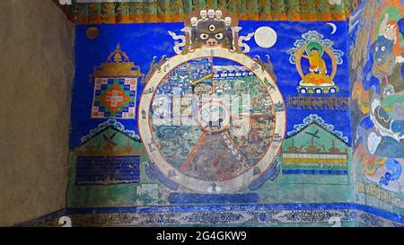 Thangka paintings of Ladakh, traditional tibetan buddhist style of ...