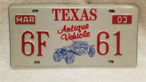 Authentic Antique and Classic Texas US License Plates