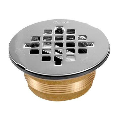 Shop Oatey No-Caulk 4-in Square Holes Round Brass Shower Drain at Lowes.com