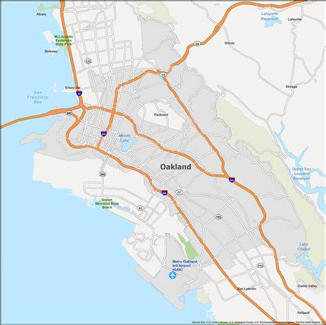 Oakland Map [California] - GIS Geography