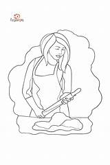 Female Baker Coloring Pages sketch template
