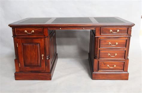 Solid Mahogany Home Office Desk 5 drawers Antique Reproduction Design Pre-Order | Turendav ...