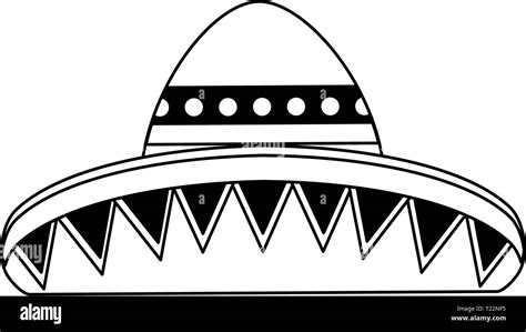 Mexican hat sombrero isolated in black and white Stock Vector Image & Art - Alamy