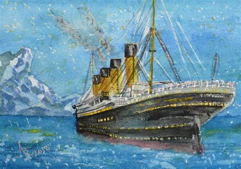 Titanic Watercolor Study Painting by Anna Ruzsan