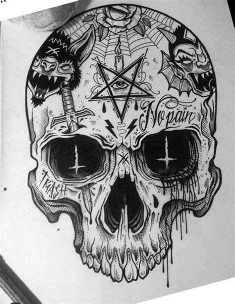 Pin by Feernando Iisaii Rdz on skull drawings | Skulls drawing, Dark ...