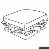 Sandwich Coloring Page  Easy Drawing Guides sketch template