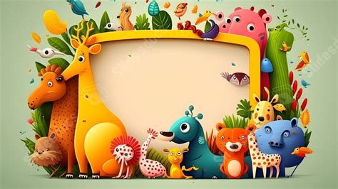 Animal Illustration Cute Childlike Powerpoint Background For Free Download - Slidesdocs