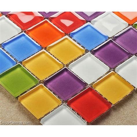 Rainbow Color Candy 25X25 Mosaic Tiles Home Natural Design Mirror Tile | Mosaic tiles, Glass ...