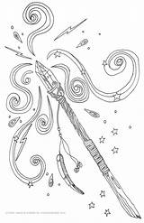 Wizard Wand Pages Coloring sketch template