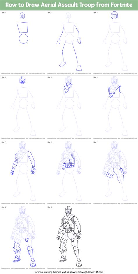 How to Draw Aerial Assault Troop from Fortnite printable step by step ...