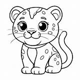 Premium Vector  Simple Illustration Of Jaguar drawing For Kids sketch template