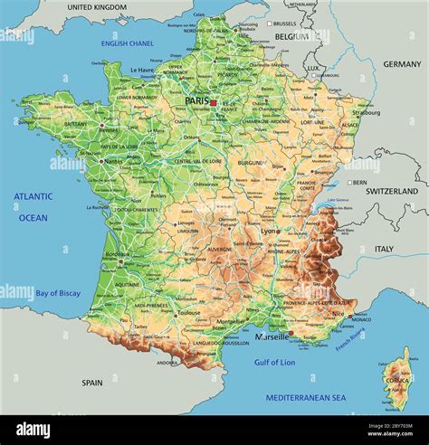 Physical Map Of France, Maps Of France Collection Of Maps Of France ...