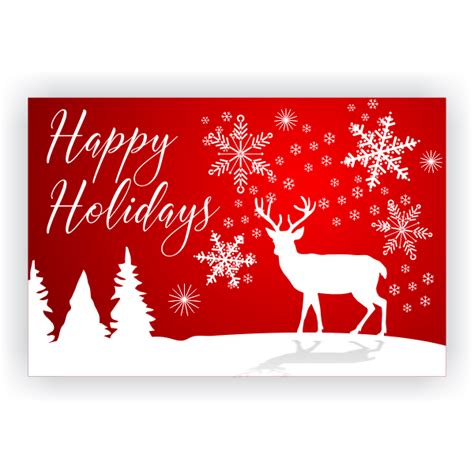 Happy Holidays White Reindeer Banner | 2' x 3' | Customsigns.com