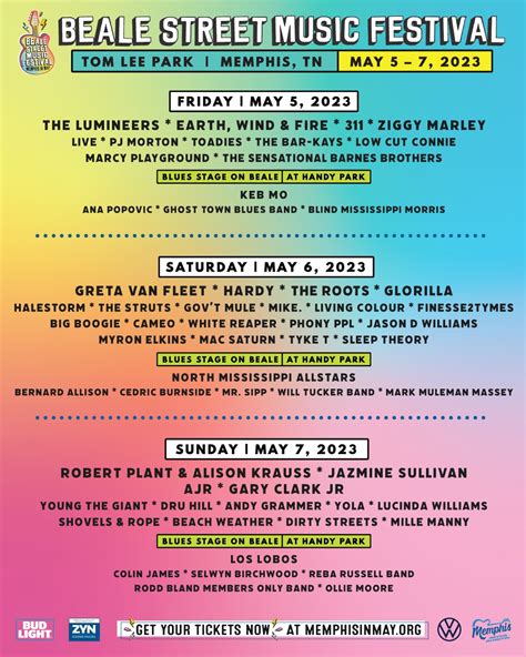 Beale Street Music Festival 2023 Lineup By Day | Grooveist