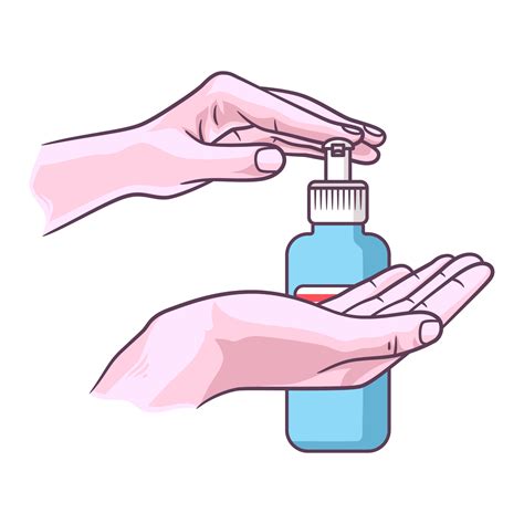 hands using hand sanitizer vector illustration, sanitizer disinfectant 6051671 Vector Art at ...