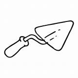 Vector drawing In Doodle Style trowel Construction Tool Hand Work  sketch template