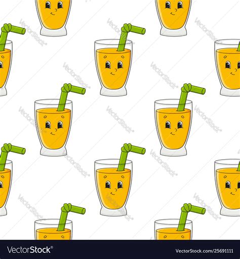 Happy glass colored seamless pattern with cute Vector Image