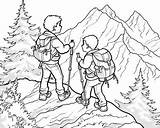 Hiking Coloring Pages sketch template