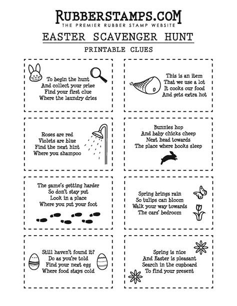 Scavenger Hunt Clues Printable