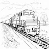 Premium Photo  Black And White coloring Picture Of A freight train sketch template
