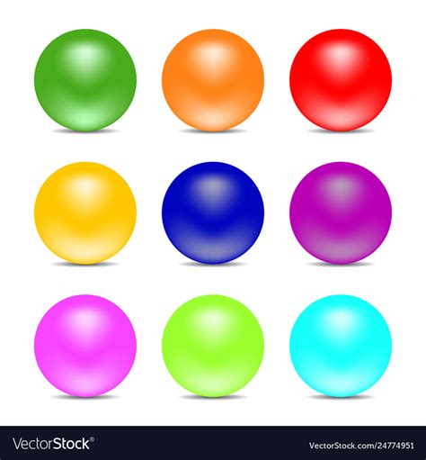 Rainbow color balls isolated on white background Vector Image