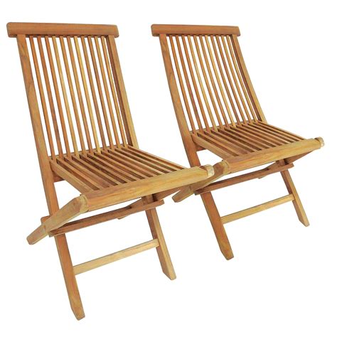Charles Bentley Pair Of Solid Wooden Teak Outdoor Folding Garden Patio Chairs | eBay