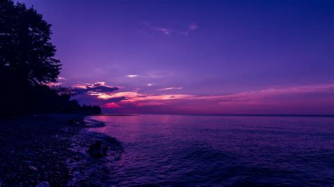 beach, waves, sunset, sky, evening, 4k HD Wallpaper