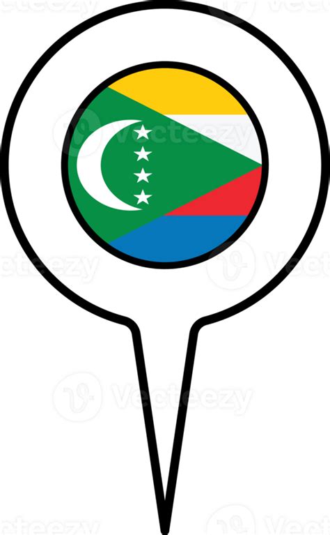 Comoros flag Map pointer icon. 24076536 PNG