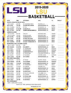 Printable 2019-2020 LSU Tigers Basketball Schedule